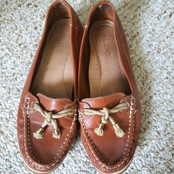 Aldo Loafer Flats - Brown/Deep Tan - Size 7 - Picture 1 of 4